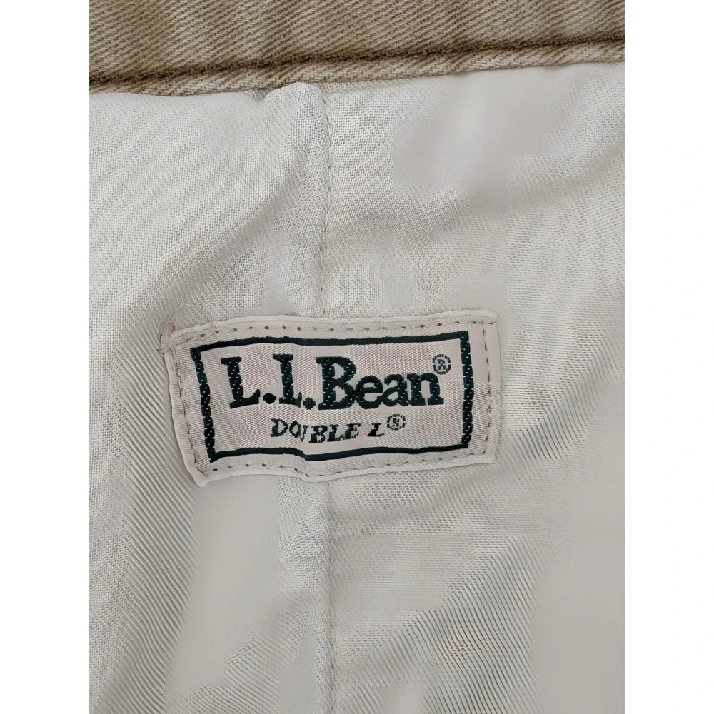 Vintage L.L. Bean Double L Chinos Mens 36x30 Khaki Pleated Relaxed Fit Pants